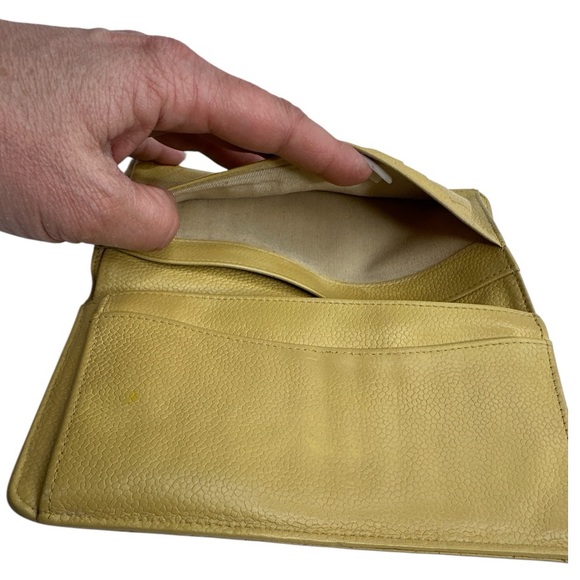 Chanel Matelasse Yellow Lambskin Long Wallet *AUTHENTIC* - Picture 14 of 15